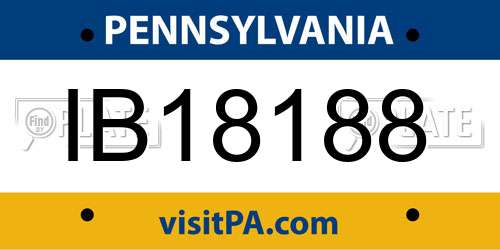 IB18188 Pennsylvania License Plate