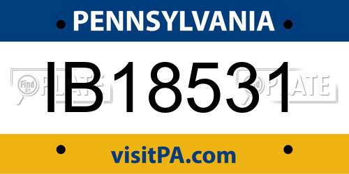 IB18531 Pennsylvania License Plate
