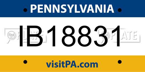 IB18831 Pennsylvania License Plate