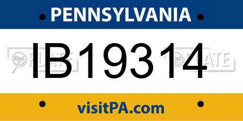 IB19314 Pennsylvania License Plate