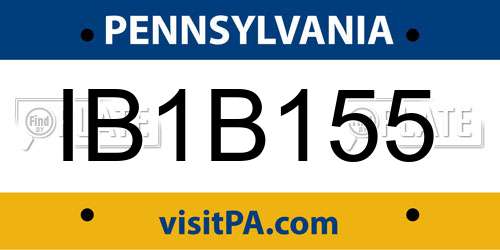IB1B155 Pennsylvania License Plate