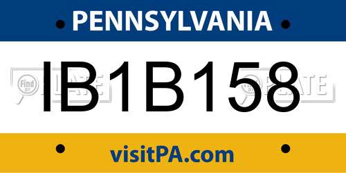 IB1B158 Pennsylvania License Plate