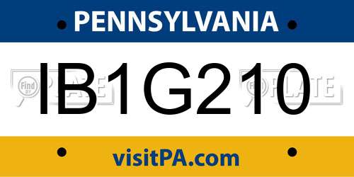 IB1G210 Pennsylvania License Plate