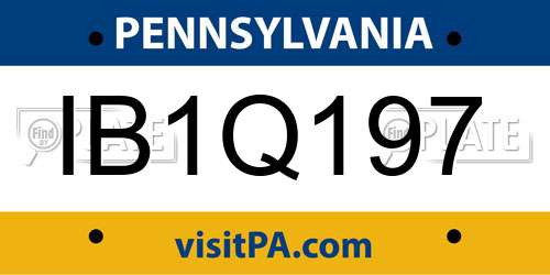 IB1Q197 Pennsylvania License Plate