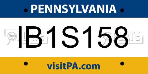 IB1S158 Pennsylvania License Plate
