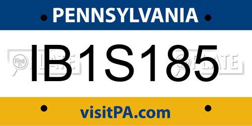 IB1S185 Pennsylvania License Plate