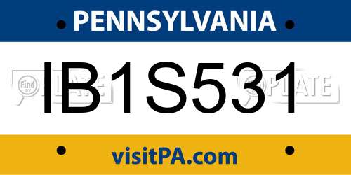 IB1S531 Pennsylvania License Plate