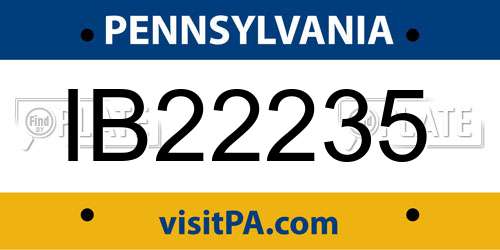 IB22235 Pennsylvania License Plate