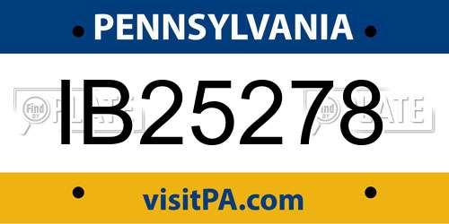 IB25278 Pennsylvania License Plate