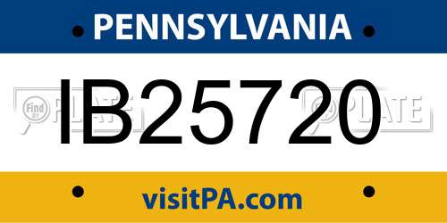IB25720 Pennsylvania License Plate