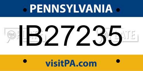 IB27235 Pennsylvania License Plate