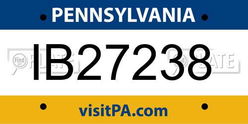 IB27238 Pennsylvania License Plate