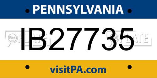 IB27735 Pennsylvania License Plate