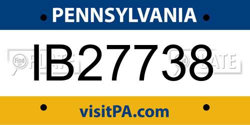 IB27738 Pennsylvania License Plate