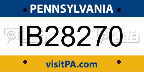 IB28270 Pennsylvania License Plate
