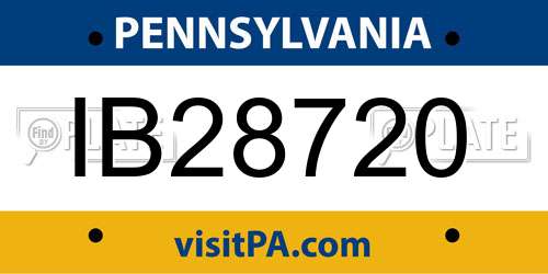 IB28720 Pennsylvania License Plate