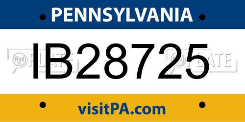 IB28725 Pennsylvania License Plate