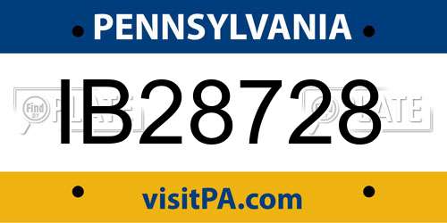 IB28728 Pennsylvania License Plate