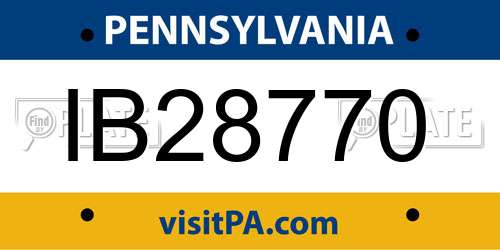 IB28770 Pennsylvania License Plate