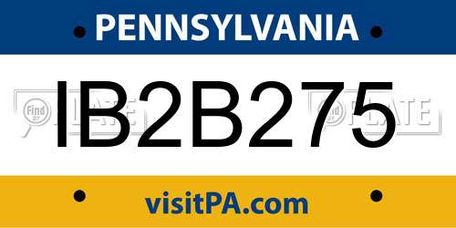 IB2B275 Pennsylvania License Plate