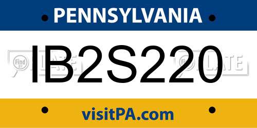 IB2S220 Pennsylvania License Plate