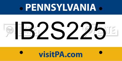 IB2S225 Pennsylvania License Plate
