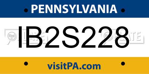 IB2S228 Pennsylvania License Plate