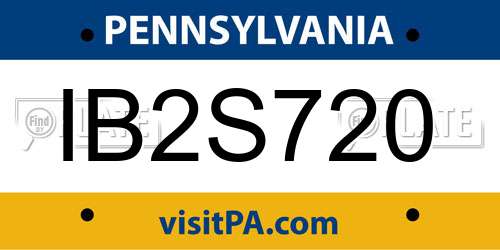 IB2S720 Pennsylvania License Plate