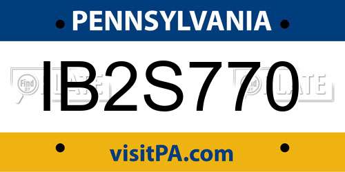 IB2S770 Pennsylvania License Plate