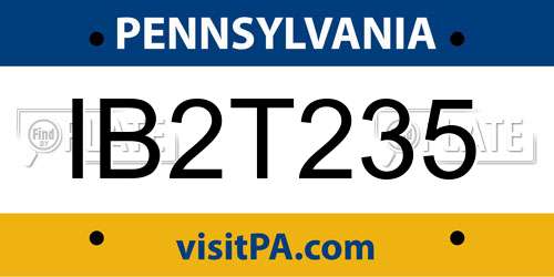 IB2T235 Pennsylvania License Plate
