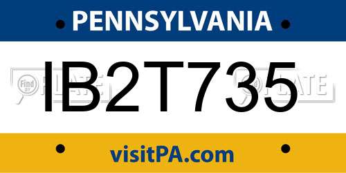 IB2T735 Pennsylvania License Plate