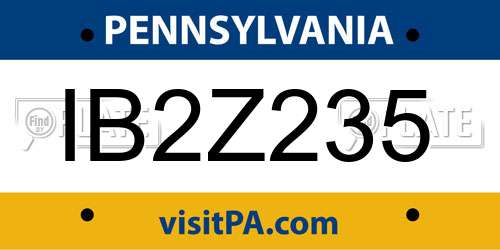 IB2Z235 Pennsylvania License Plate
