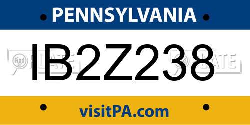 IB2Z238 Pennsylvania License Plate