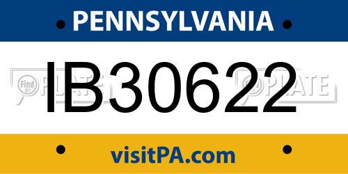 IB30622 Pennsylvania License Plate