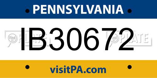 IB30672 Pennsylvania License Plate