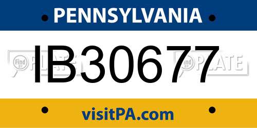 IB30677 Pennsylvania License Plate