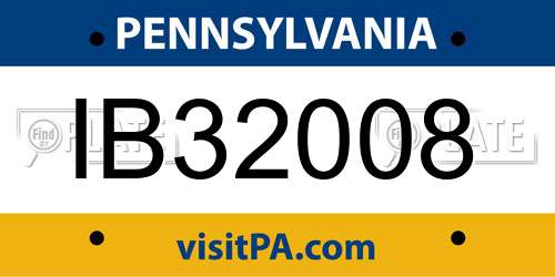 IB32008 Pennsylvania License Plate