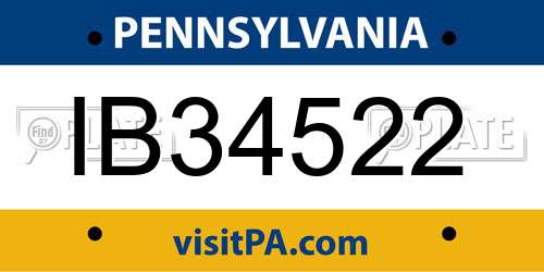 IB34522 Pennsylvania License Plate