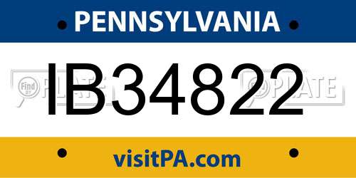 IB34822 Pennsylvania License Plate