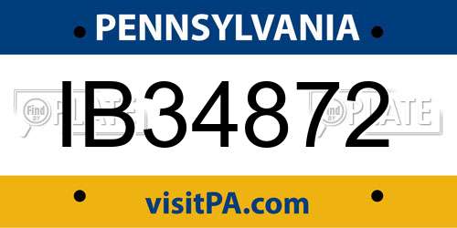 IB34872 Pennsylvania License Plate