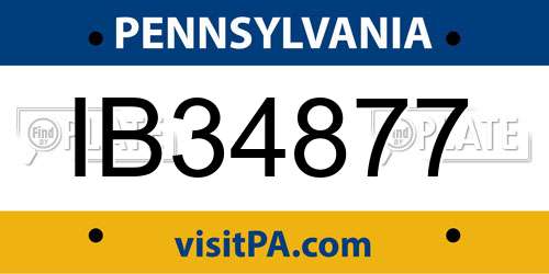 IB34877 Pennsylvania License Plate