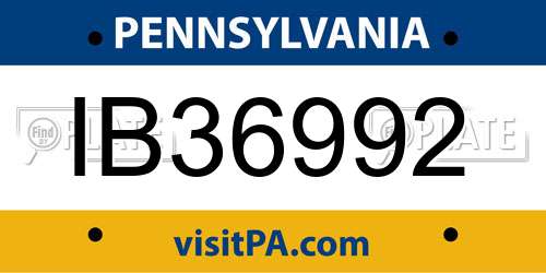 IB36992 Pennsylvania License Plate