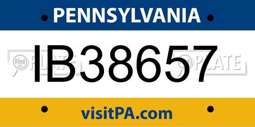IB38657 Pennsylvania License Plate