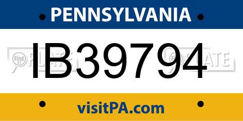 IB39794 Pennsylvania License Plate