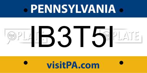 IB3T5I Pennsylvania License Plate
