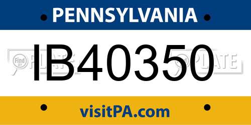 IB40350 Pennsylvania License Plate