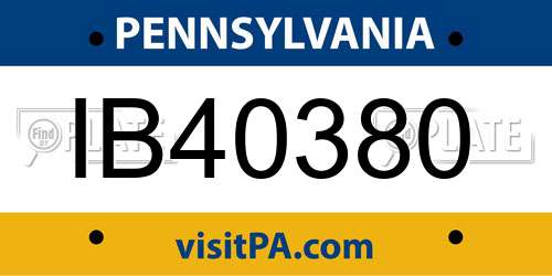 IB40380 Pennsylvania License Plate