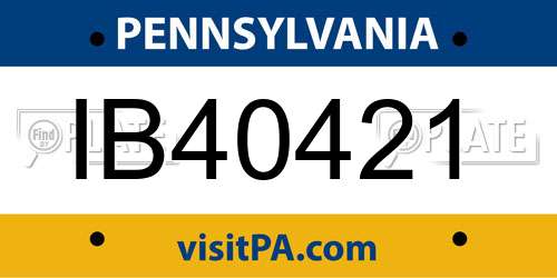 IB40421 Pennsylvania License Plate