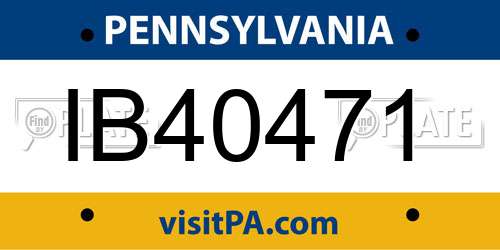 IB40471 Pennsylvania License Plate