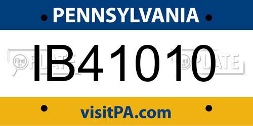 IB41010 Pennsylvania License Plate